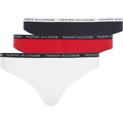 Tommy Hilfiger 3er-Pack Logo Taillenhöschen (UW0UW02829) - weiß/wüstenhimmel/primärrot Tommy Hilfiger 3er-Pack Logo Taillenhöschen (UW0UW02829) - weiß/wüstenhimmel/primärrot