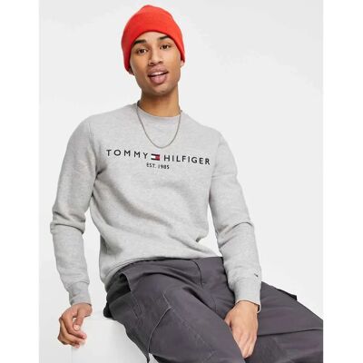 Tommy Hilfiger Ekologisk Bomullsblandning Logotyp Sweatshirt (MW0MW11596) - ljusgrå heather Tommy Hilfiger Ekologisk Bomullsblandning Logotyp Sweatshirt (MW0MW11596) - ljusgrå heather