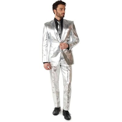 OppoSuits Silber Kostüm - Herren Glänzendes Anzug - EU 54 OppoSuits Silber Kostüm - Herren Glänzendes Anzug - EU 54