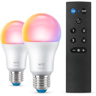 WiZ A60 LED RGBW WiFi Smartlampa - 8,5W, Fjärrkontroll WiZ A60 LED RGBW WiFi Smartlampa - 8,5W, Fjärrkontroll