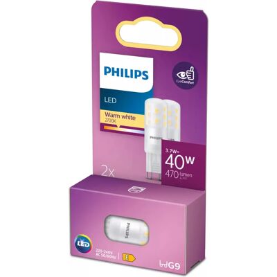 Philips LED G9 Blanc Chaud 3,7W - Ampoule LED - Publicité Philips LED G9 Blanc Chaud 3,7W - Ampoule LED - Publicité
