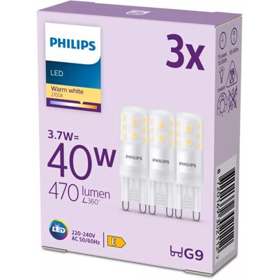 Philips Ampoule LED 2700K G9 3.7W Blanc chaud - Publicité Philips Ampoule LED 2700K G9 3.7W Blanc chaud - Publicité