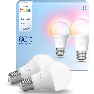 Philips Hue - Hue Essential E27 8W - Bluetooth - White & Colour Ambiance - Inteligentna żarówka Philips Hue - Hue Essential E27 8W - Bluetooth - White & Colour Ambiance - Inteligentna żarówka