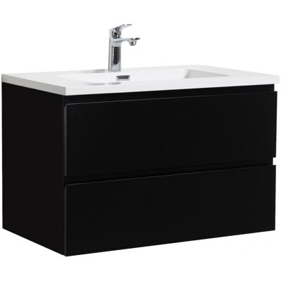 BADPLAATS - Angela 80cm - Schwarz Matt - Waschtisch BADPLAATS - Angela 80cm - Schwarz Matt - Waschtisch
