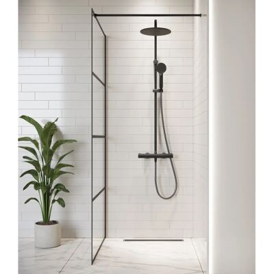 BADPLAATS Essos 70x200 Noir à rayures Paroi de douche - Publicité BADPLAATS Essos 70x200 Noir à rayures Paroi de douche - Publicité