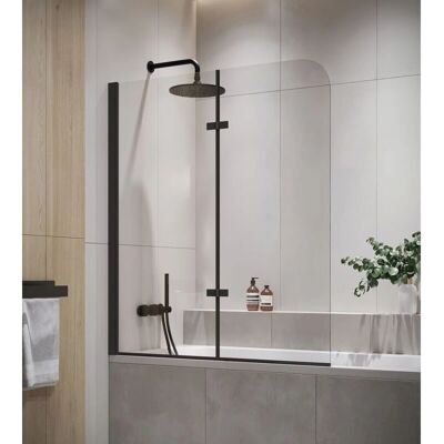 BADPLAATS Austin - 120x140 cm - negro - vidrio 5 mm - Mampara de bañera BADPLAATS Austin - 120x140 cm - negro - vidrio 5 mm - Mampara de bañera