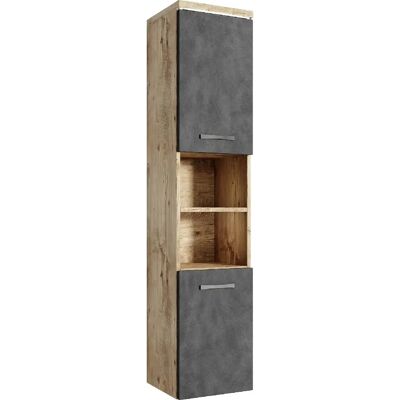 BADPLAATS Armoire de bain Paso - Chêne Gris - 35x35x160cm - Publicité BADPLAATS Armoire de bain Paso - Chêne Gris - 35x35x160cm - Publicité