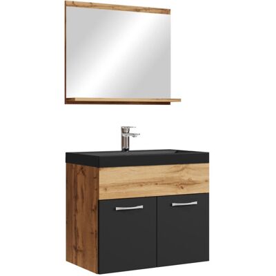 BADPLAATS - Montreal 02 60cm Rovere con Nero Opaco - Publicité BADPLAATS - Montreal 02 60cm Rovere con Nero Opaco - Publicité