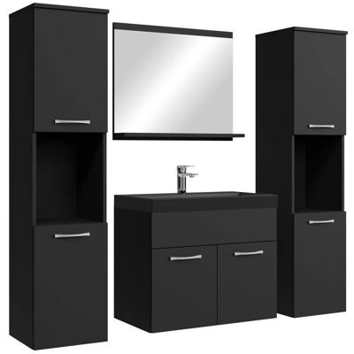 Ensemble de Mobilier de Salle de Bain BADPLAATS Montreal XL 60cm Noir Mat - Publicité Ensemble de Mobilier de Salle de Bain BADPLAATS Montreal XL 60cm Noir Mat - Publicité
