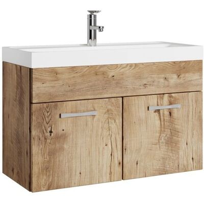 BADPLAATS - Paso 01 80cm Rovere castagno - 80 cm - Rovere castagno - meuble lavabo - Publicité BADPLAATS - Paso 01 80cm Rovere castagno - 80 cm - Rovere castagno - meuble lavabo - Publicité