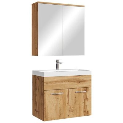 BADPLAATS Montreal 01 Ensemble salle de bain 60cm Chêne - Miroir avec armoire - Publicité BADPLAATS Montreal 01 Ensemble salle de bain 60cm Chêne - Miroir avec armoire - Publicité