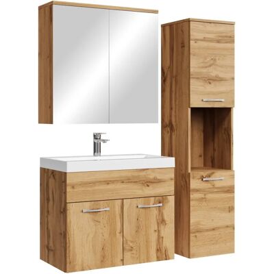 Meuble de salle de bain Montreal - Finition bois - Miroir avec rangement - Publicité Meuble de salle de bain Montreal - Finition bois - Miroir avec rangement - Publicité