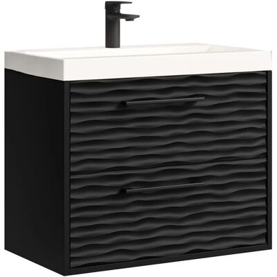 BADPLAATS Etna 60 cm Ensemble Salle de Bain - Noir Mat - Avec Lavabo et Meuble - Publicité BADPLAATS Etna 60 cm Ensemble Salle de Bain - Noir Mat - Avec Lavabo et Meuble - Publicité