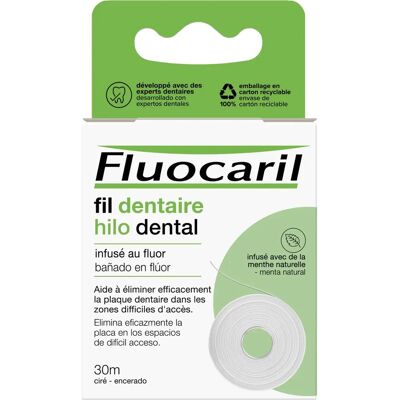 Fil Dentaire Fluocaril - Fluor Menthe Cire - Soins Interdentaires - Publicité Fil Dentaire Fluocaril - Fluor Menthe Cire - Soins Interdentaires - Publicité