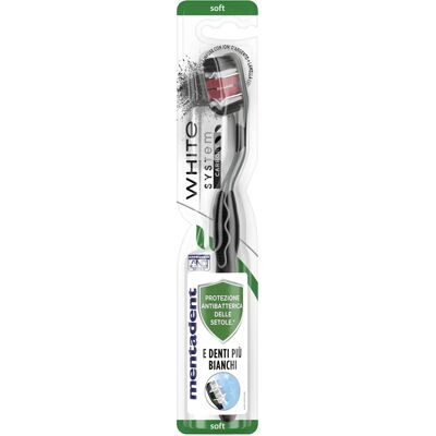 Mentadent White System Carbone - Brosse à dents - Publicité Mentadent White System Carbone - Brosse à dents - Publicité