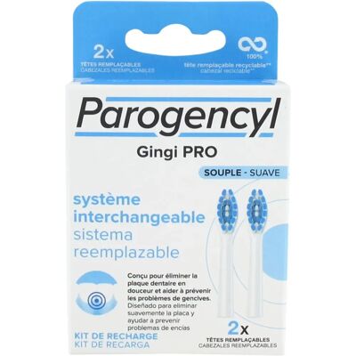 Têtes de rechange souples Parogencyl Gingi Pro - Têtes de brosse à dents - Publicité Têtes de rechange souples Parogencyl Gingi Pro - Têtes de brosse à dents - Publicité