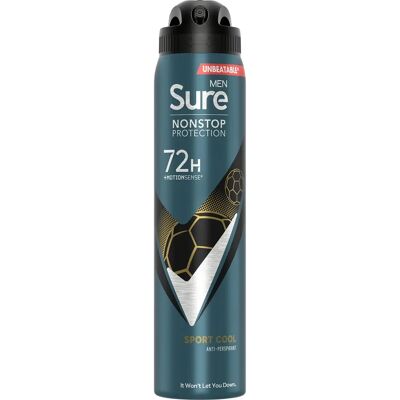 Sure Men Sport Cool Nonstop Protection Deodorant - 72H, 3x250ml Sure Men Sport Cool Nonstop Protection Deodorant - 72H, 3x250ml