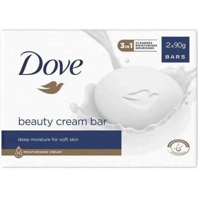 Dove Marque Modèle 90g x 2 Pack - Barre de Savon de Beauté - Publicité Dove Marque Modèle 90g x 2 Pack - Barre de Savon de Beauté - Publicité