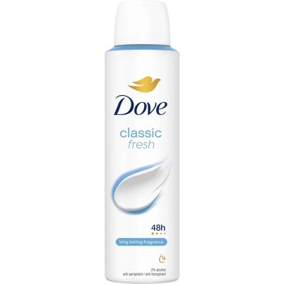 Dove Classic Antiperspirant Deodorant Spray, jossa ¼ kosteuttavaa kermaa, 48 tuntia - Spray Dove Classic Antiperspirant Deodorant Spray, jossa ¼ kosteuttavaa kermaa, 48 tuntia - Spray