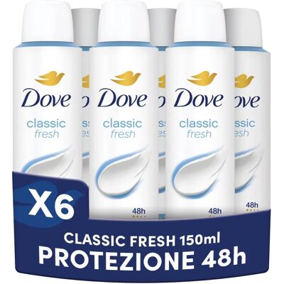 Dove Classic Anti-perspirant Deodorant Spray - Pack of 6 Dove Classic Anti-perspirant Deodorant Spray - Pack of 6