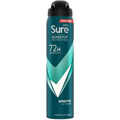 Sure Men Anti-Perspirant 72h Nonstop Protection Sensitive Deodorant - Men - 3 Pack Sure Men Anti-Perspirant 72h Nonstop Protection Sensitive Deodorant - Men - 3 Pack