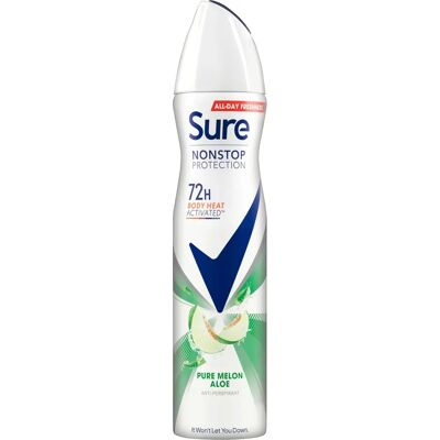 Sure Women Pure Melon Aloe Spray Nonstop Protection - Antiperspirant Deo Sure Women Pure Melon Aloe Spray Nonstop Protection - Antiperspirant Deo