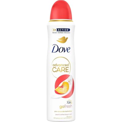 Dove Advanced Care Brzoskwinia & Biała Kwiat Antyperspirant - Kobieta - 150ml Dove Advanced Care Brzoskwinia & Biała Kwiat Antyperspirant - Kobieta - 150ml