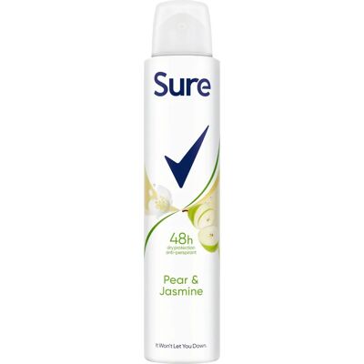 Sure - Pear & Jasmine - 200ml - 3 Pack - Deodorant Spray Sure - Pear & Jasmine - 200ml - 3 Pack - Deodorant Spray