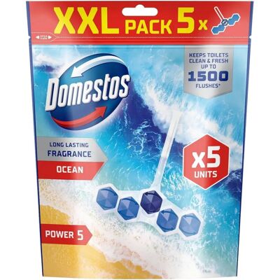 Domestos - Power 5 Ocean - Ocean - 5x50g - Toilet rim block Domestos - Power 5 Ocean - Ocean - 5x50g - Toilet rim block