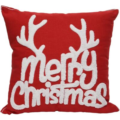 Cuscino di Natale Decoris - Ricamo Cotone Poliestere - Rosso Cuscino di Natale Decoris - Ricamo Cotone Poliestere - Rosso
