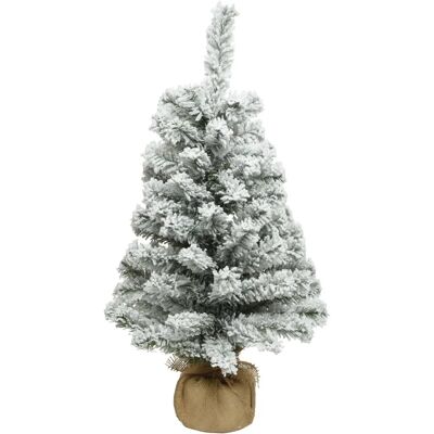 Everlands 60cm Schneeeffekt Tisch Weihnachtsbaum Natürliche Jute-Tasche Künstlicher Baum - Weihnachtsbaum Everlands 60cm Schneeeffekt Tisch Weihnachtsbaum Natürliche Jute-Tasche Künstlicher Baum - Weihnachtsbaum