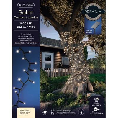 LUMINEO Solar Weihnachtslichter 22,5 m 8 Funktionen Warmweiß LUMINEO Solar Weihnachtslichter 22,5 m 8 Funktionen Warmweiß
