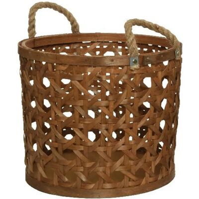 Kaeming Wooden woven basket - 35.5x35.5x30 cm - wood - natural - basket Kaeming Wooden woven basket - 35.5x35.5x30 cm - wood - natural - basket