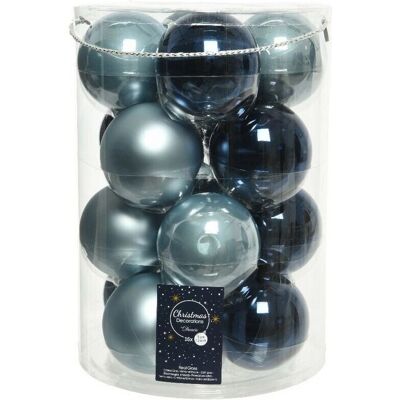Kaemingk - Palline vetro 8 cm Blu - Blu - Set 16 - Christmas ornament Kaemingk - Palline vetro 8 cm Blu - Blu - Set 16 - Christmas ornament
