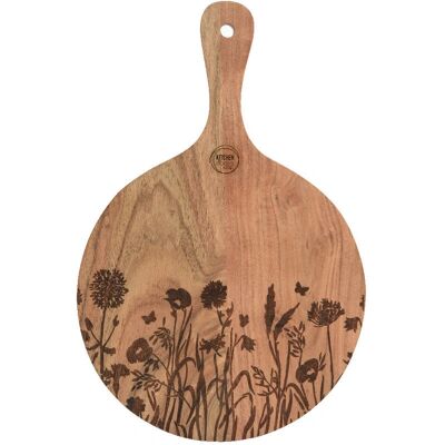 IPERBRIKO Tabla de cortar redonda de madera de acacia - Natural IPERBRIKO Tabla de cortar redonda de madera de acacia - Natural