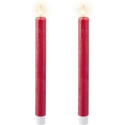 Lumineo Rote LED Kerze - 2,2x24,5cm - 2 Stück Lumineo Rote LED Kerze - 2,2x24,5cm - 2 Stück