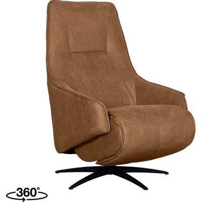 LABEL51 - Odense - Cognac - Micro Suede - Elektrische relaxzetel LABEL51 - Odense - Cognac - Micro Suede - Elektrische relaxzetel