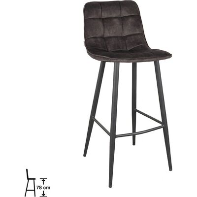 LABEL51 Jelt Antraciet Velours Barstoel - Comfort & Stijl LABEL51 Jelt Antraciet Velours Barstoel - Comfort & Stijl