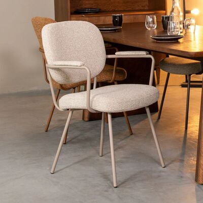 LABEL51 - Lausanne - Taupe - Bouclé - Dining Chair LABEL51 - Lausanne - Taupe - Bouclé - Dining Chair