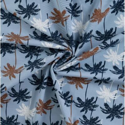 Mondial Tissus - Palmier Bleu Jersey - Imprimé palmier bleu - Fabric - Publicité Mondial Tissus - Palmier Bleu Jersey - Imprimé palmier bleu - Fabric - Publicité