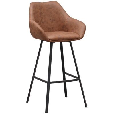 Dimehouse Elise Industrielle Cognac Eco-Leder Drehbarer Bartresen Dimehouse Elise Industrielle Cognac Eco-Leder Drehbarer Bartresen