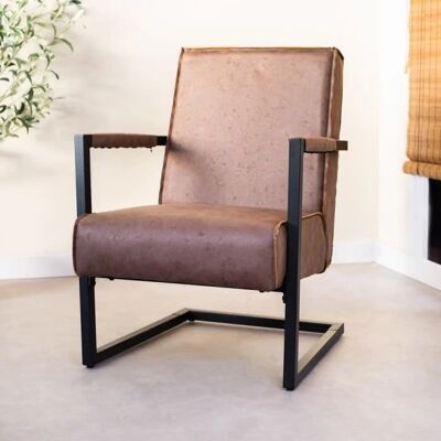 Dimehouse Tiger Industrieller Ledersessel - Taupe Dimehouse Tiger Industrieller Ledersessel - Taupe