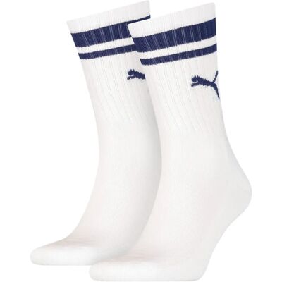 Puma Crew Heritage Sokken (100000950) - wit/blauw Puma Crew Heritage Sokken (100000950) - wit/blauw