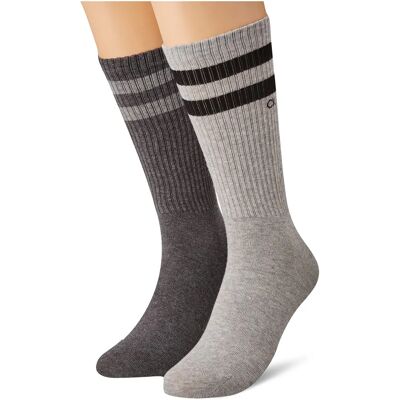 Calvin Klein 2-Pack randiga casual Crew strumpor 39-42 ljusgrå melange 003 Calvin Klein 2-Pack randiga casual Crew strumpor 39-42 ljusgrå melange 003