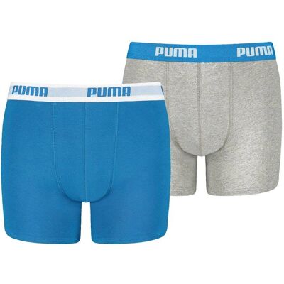 PUMA Barnboxershorts 2-pack Blå/Grå - Underkläder PUMA Barnboxershorts 2-pack Blå/Grå - Underkläder