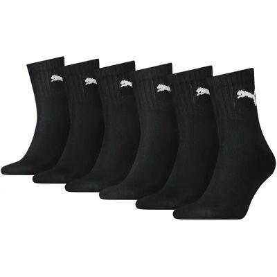 Puma Unisex Korte Crew Sokken 6-pack (935638) - zwart Puma Unisex Korte Crew Sokken 6-pack (935638) - zwart