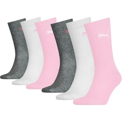 PUMA Barne sokker 6-pack - Bomullsblanding, Polstret såle, Crew-lengde PUMA Barne sokker 6-pack - Bomullsblanding, Polstret såle, Crew-lengde