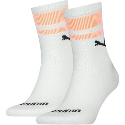 Puma Short Crew Sokken - Wit / Oranje - Unisex Puma Short Crew Sokken - Wit / Oranje - Unisex