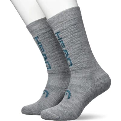 Head Begginer Logo Kneehigh Skidstrumpor - Unisex - Grå/Blå - 2-Pack Head Begginer Logo Kneehigh Skidstrumpor - Unisex - Grå/Blå - 2-Pack
