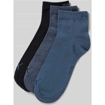 PUMA Unisex Denim Blue Quarter Sokken - 3-Pack PUMA Unisex Denim Blue Quarter Sokken - 3-Pack